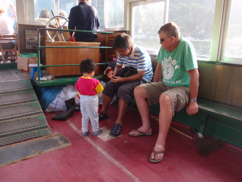 Trainee Captain at helm.